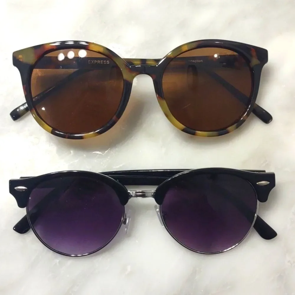SET OF 2 Express Tortoise Frame Sunglasses 100% UV Protection
